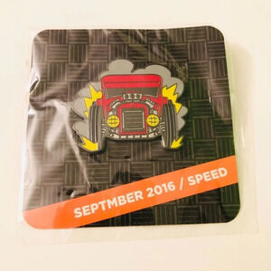 2016 Loot Crate DX September Speed  Hot Rod Racing Car Lapel Enamel Pin